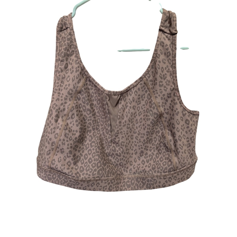 Torrid Active Sports Bra Women 2 Brown Excellent Leopard Print Racerback Mesh